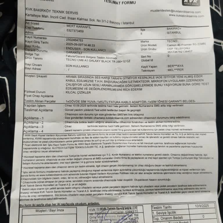 Telefon Görüşmelerinde Ses Sorunu Yaşayan Müşteri Tamir Ya Da İade Talep Ediyor