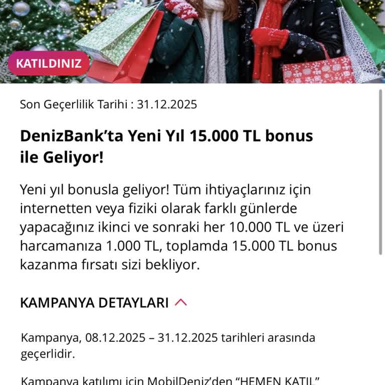 Denizbank Kampanya Şartlarının Sonradan Değiştirilmesi Nedeniyle Bonus Alınamadı