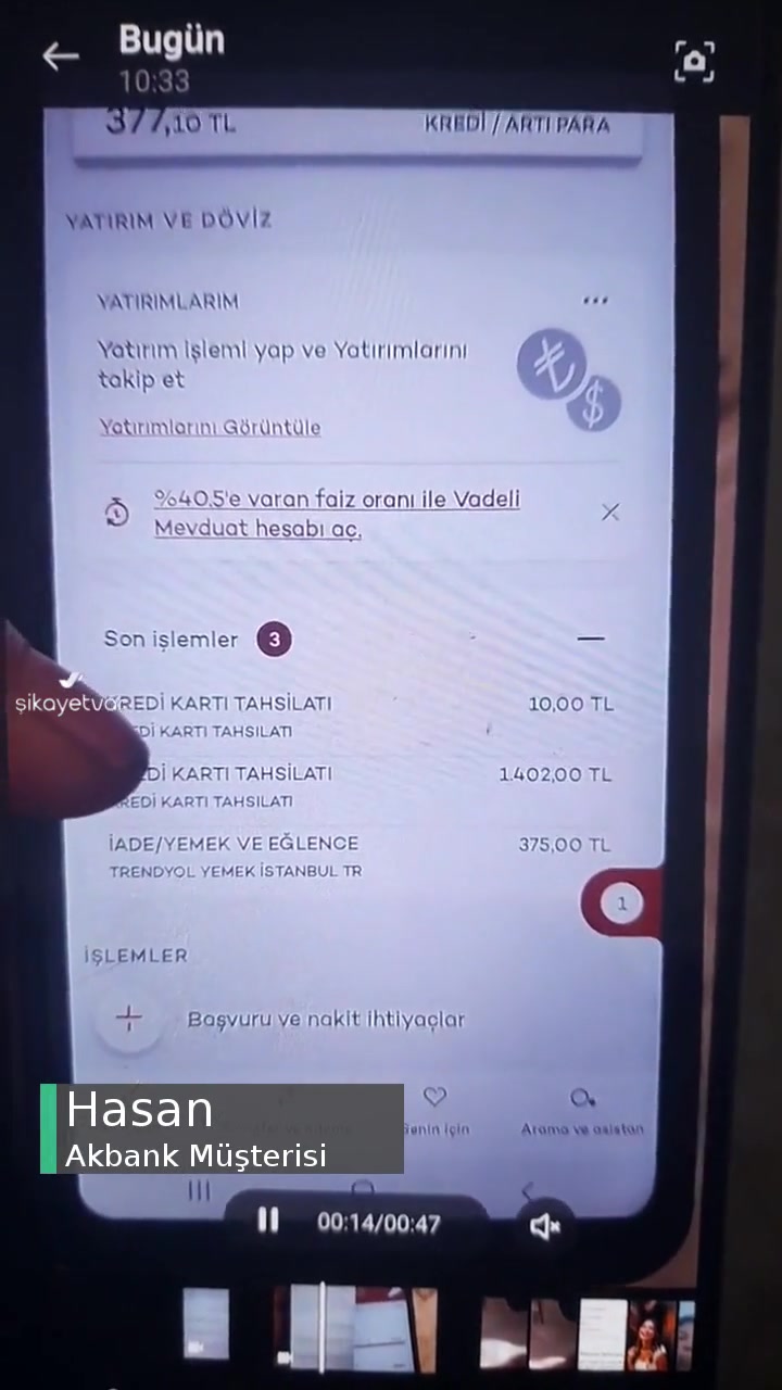Akbank Çift Kart Yapıyor, Harcama Olunca Yapıştırıyor! videonun kapak resmi