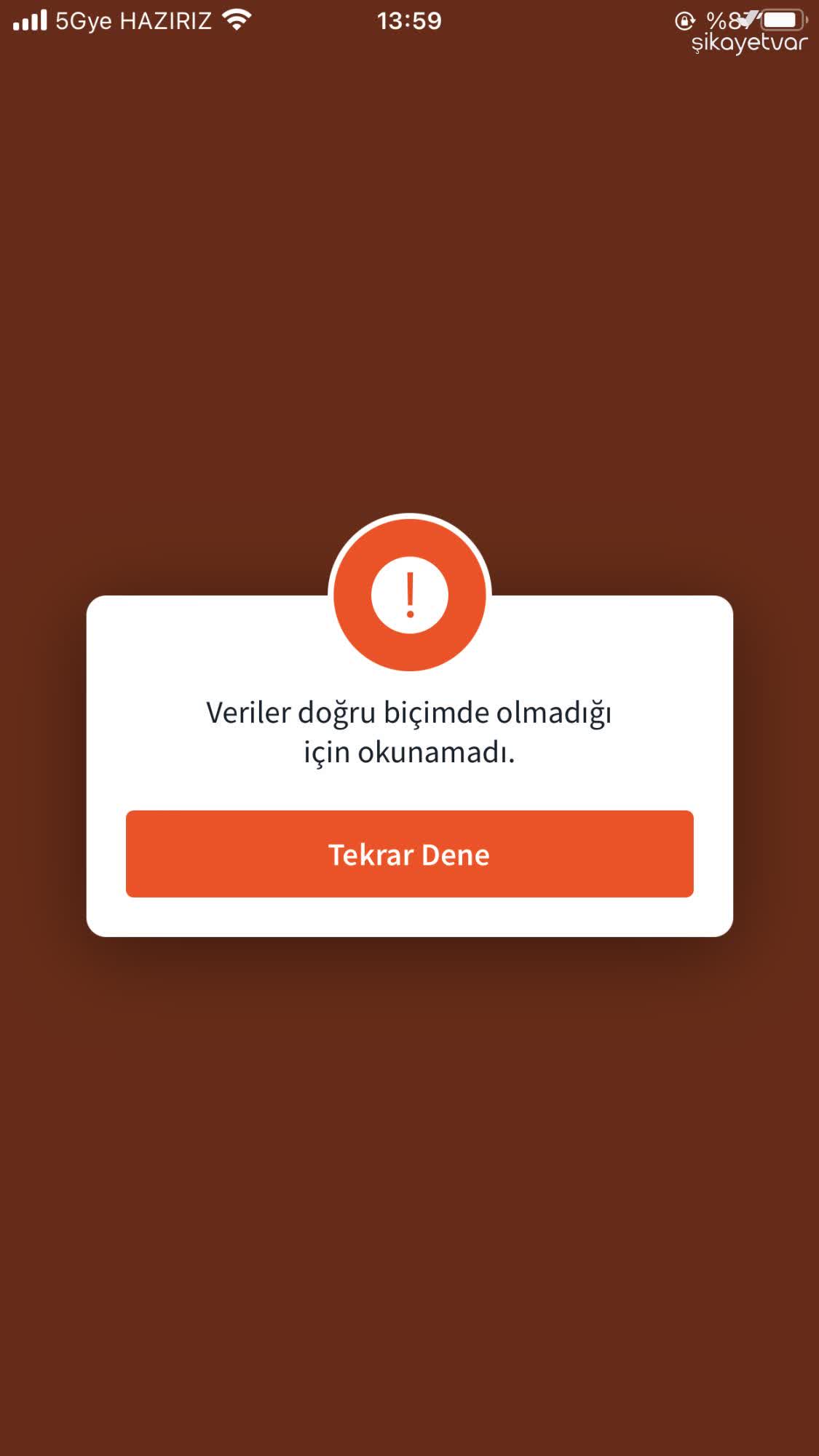 Misli Iphone Uygulamasında Giriş Hatası Veriler Okunamadı - Şikayetvar