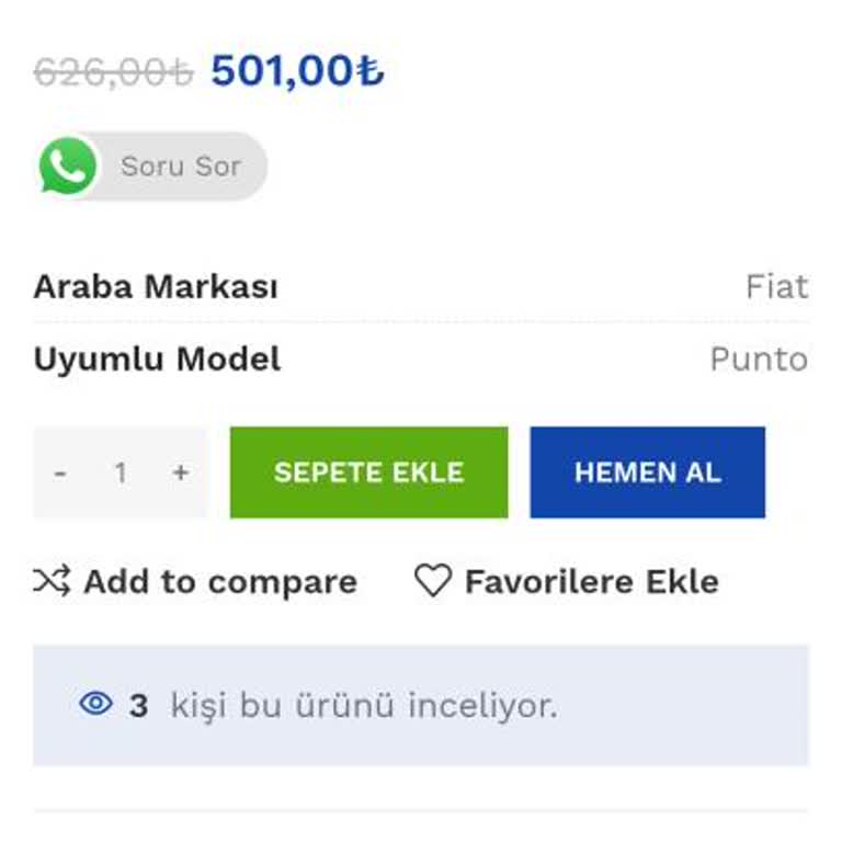 Cankaya Oto Yedek Parça Aksesuar Sitede Belirtilen Özelliklere Uymayan Ürünler Teslim Edildi!