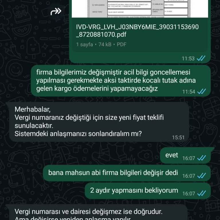 Aras Kargo Satış Temsilcisinin Cevapsızlığı Sözleşme Açılmasını Engelliyor