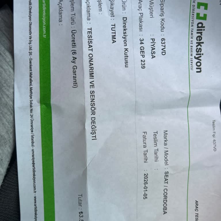 Yenibosna Ve Esenkent Şubelerinde Tekrarlayan Direksiyon Sorunu