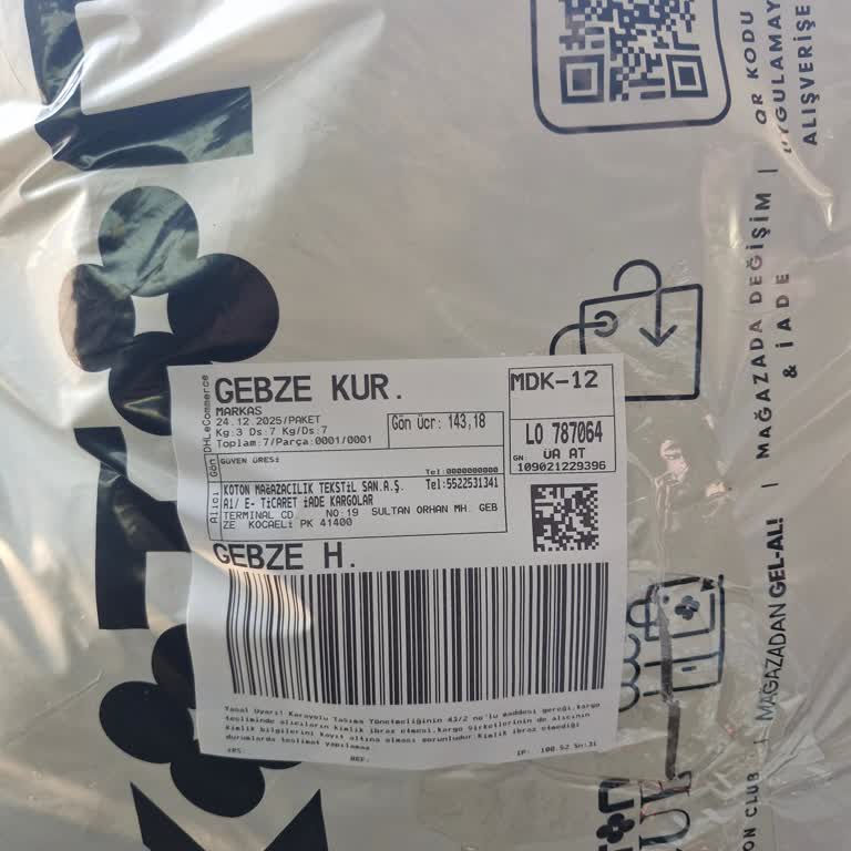 DHL Kargomun Kaybolması Dolayı Koton İade Ücretimin Tazmini