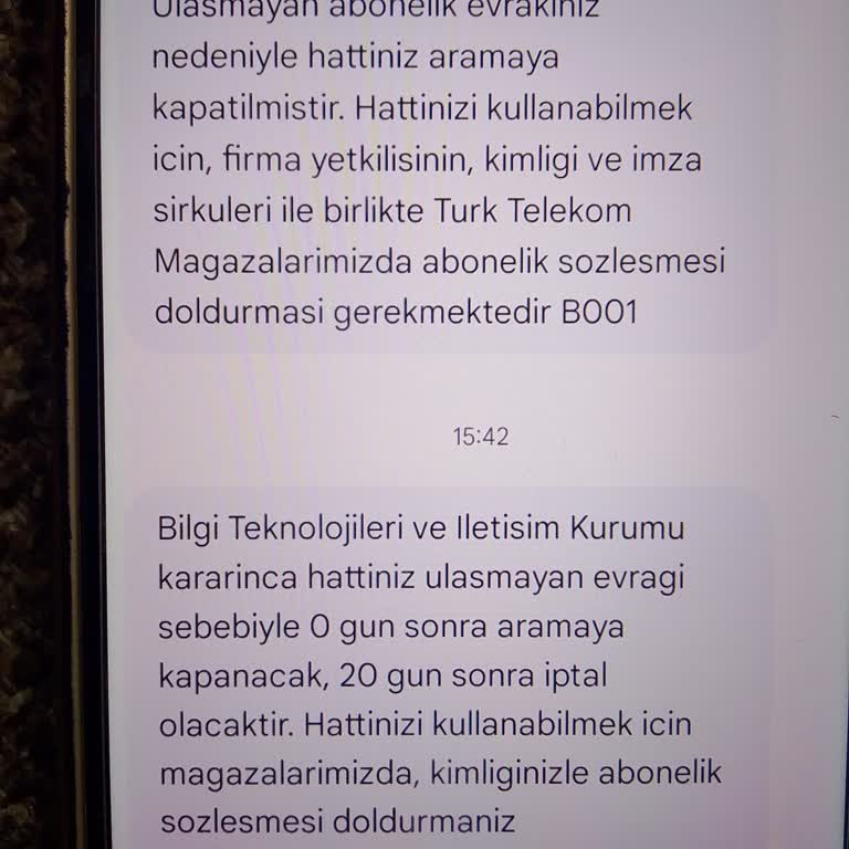 Evrak Eksikliği Nedeniyle Kapatılan Hat İçin Yetersiz Yönlendirme Ve Zorunlu Genel Müdürlük Ziyareti