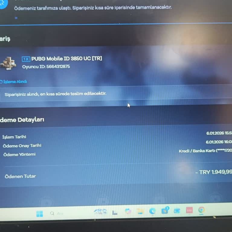 Plyr Satın Aldığım 3.850 Uc Yüklenmedi