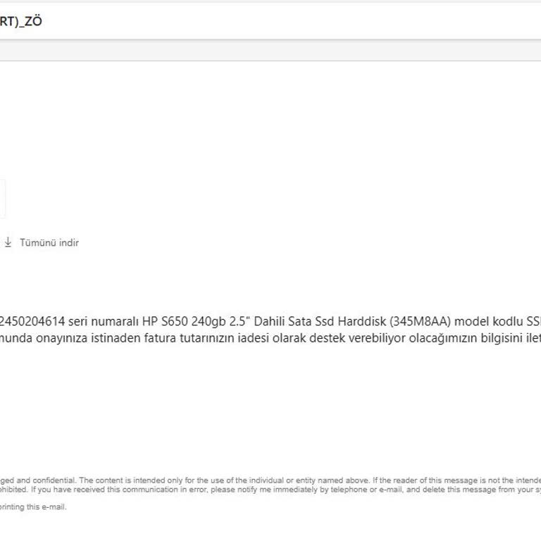 HP SSD Arızası İçin Yetersiz İade Ve Ürün Yokluğu