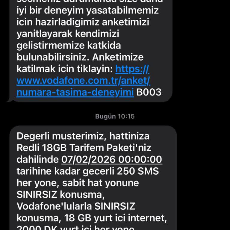 Port Edilen Hat Üzerinde Yanlış Tarifeyle Gelen SMS'ye İtiraz