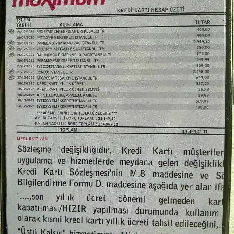 İş Bankası Maximum Kartıma Yıllık Ücret İadesi Reddi Mağduriyetim