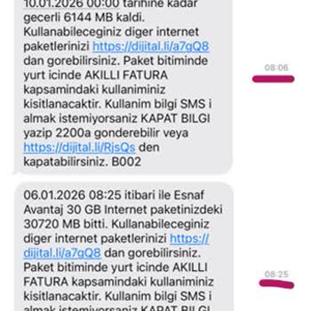 30 Dakikada 6 GB İnternet Kaybı Ve Müşteri Hizmetlerinden Sessiz Kalınması