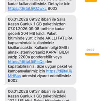 30 Dakikada 6 GB İnternet Kaybı Ve Müşteri Hizmetlerinden Sessiz Kalınması