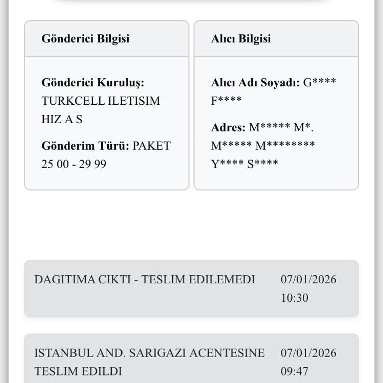 Kuryenet Teslimat Sorunu: Adresime Teslim Edilmedi Ve Müşteri Hizmetine Ulaşılamıyor