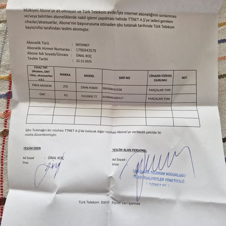 Taahhüt Bitiminde Haksız 1968 TL Fatura Ve Modem Ücreti İadesi Talebi