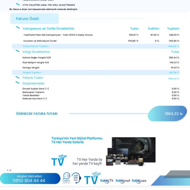 Aktif Edilmeyen İnternet Hizmeti İçin Haksız Fatura Ve Cayma Bedeli İtirazı