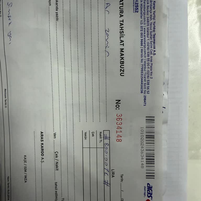 Aras Kargo Dalaman Şubesi'nde Kapıda Ödeme Talebi Ve Kaba Personel Davranışı