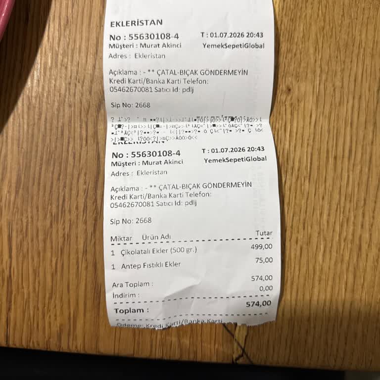 Yemeksepeti'nde Fiş Tutarı İle Çekilen Ücret Arasındaki Uyuşmazlık