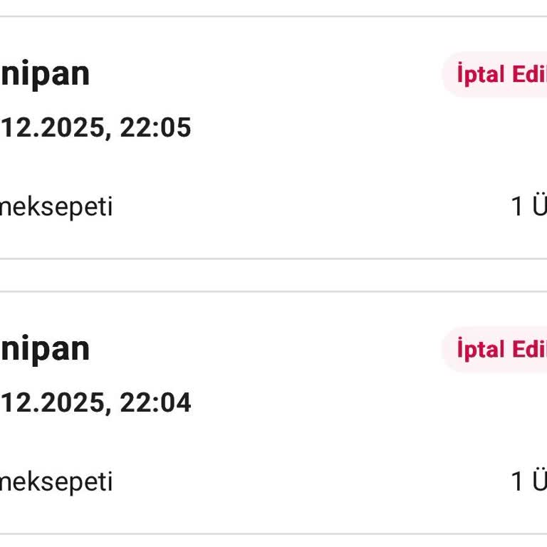 Yemeksepeti İptal Edilen Sipariş Ücreti 205 TL Geri Ödenmedi