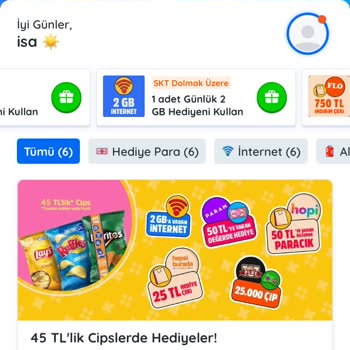 Kazandirio Uygulamasında Hediye İnternet Paketi Görünmüyor Ve Silindi
