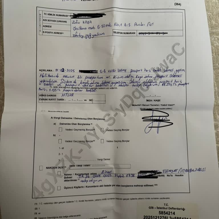 Pasaport Harcı Ve Defter Bedeli İadesi Gecikti, Açıklama İstiyorum