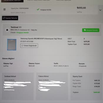 Uygun Olmayan Davlumbaz Filtresi, Cevapsız Destek Ve İade Talebi
