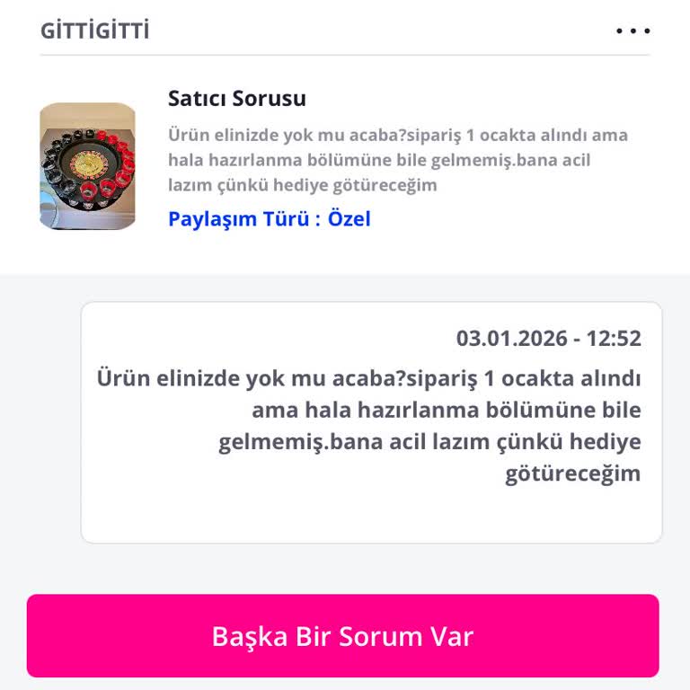 Siparişim Teslim Edilmedi Ve Bilgilendirme Alınamadı