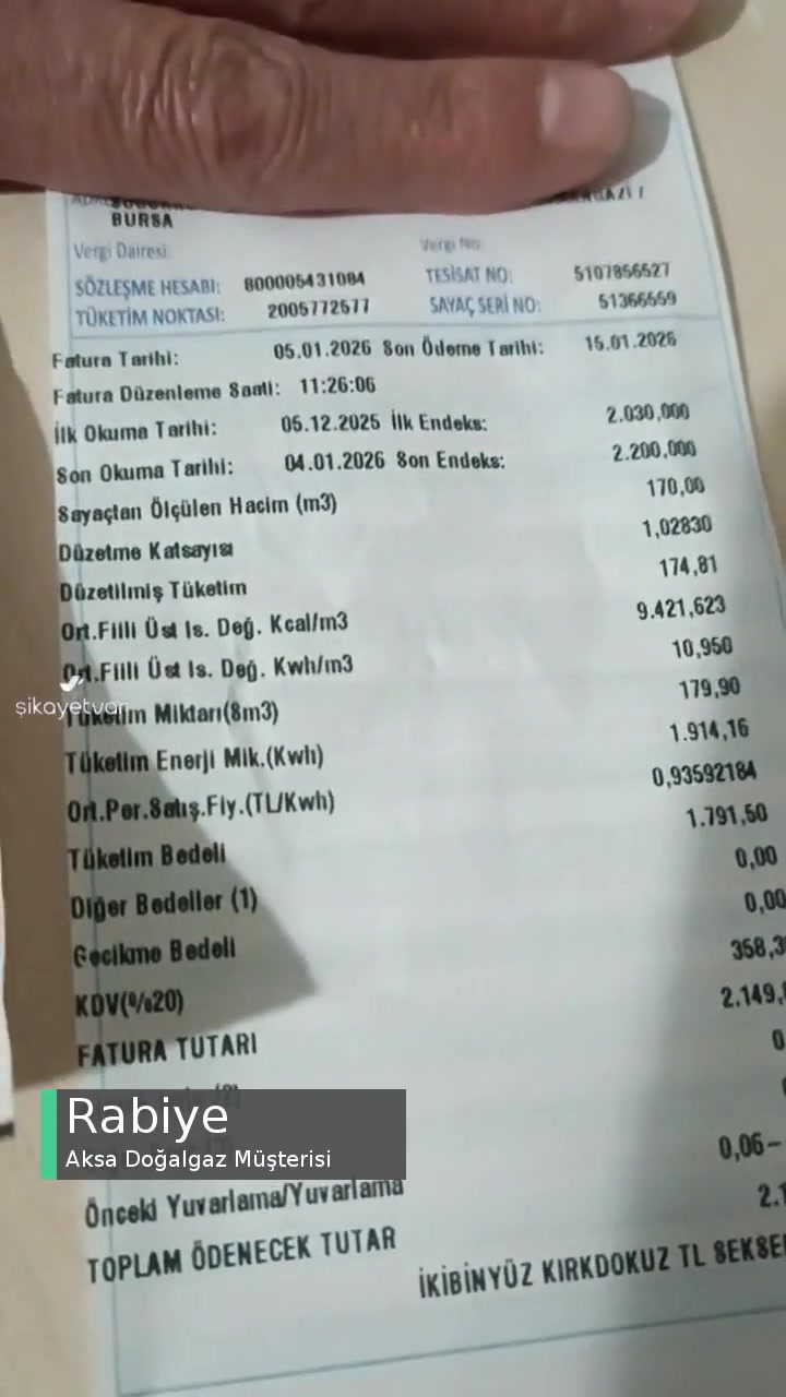 Aksa Doğalgaz'ın Öyle Bir Abone Yok Dediği Kişiye Kestiği Fatura videonun kapak resmi