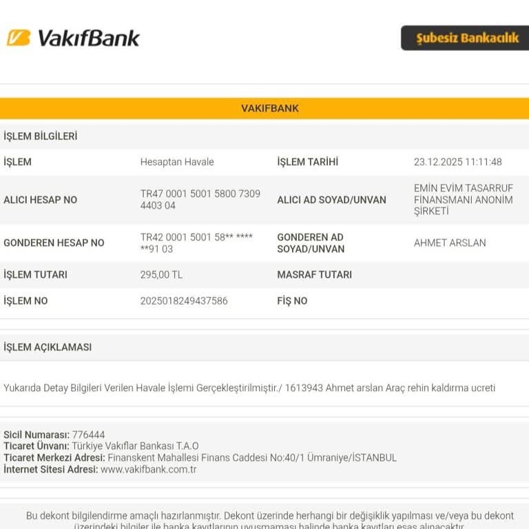 Eminevim Cebeci Şubesi Rehin İşlemini Kaldırmadığı İçin Fazladan Ücret Alındı