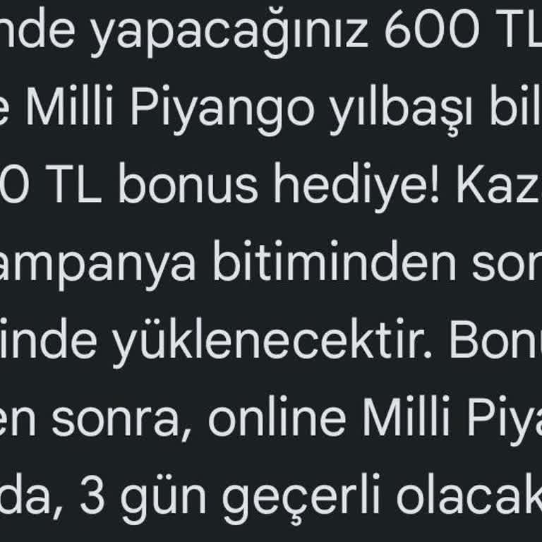 Yılbaşı Bileti Kampanyasında Bonusun Tanımlanmaması