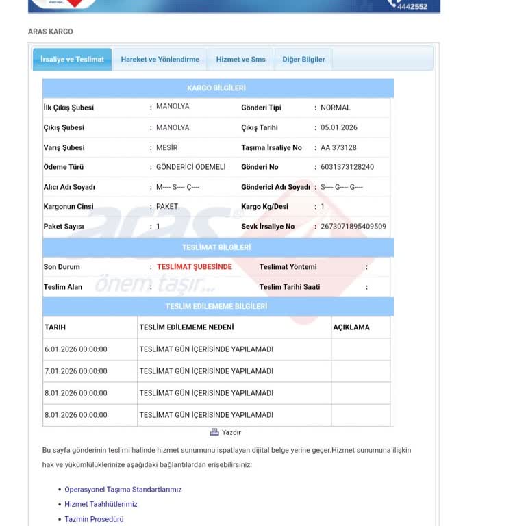 Dağıtıma Çıkarıldı Olarak İşaretlenen Kargo İki Gün Süreyle Teslim Edilmedi