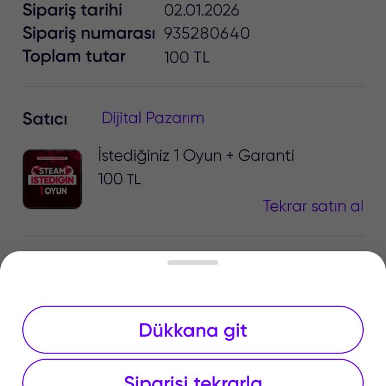 Steam Hesabına Giriş Sağlanamıyor, Satıcı Yanıt Vermiyor; İade İstiyorum