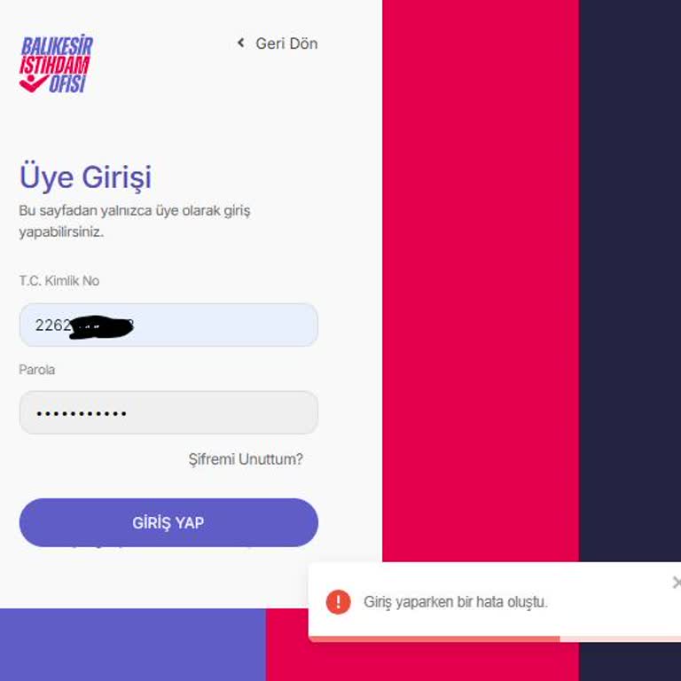 Balıkesir İstihdam Ofisi Uygulamasına Kayıt Oldum Fakat Hesabıma Bir Türlü Giriş Yapamıyorum!