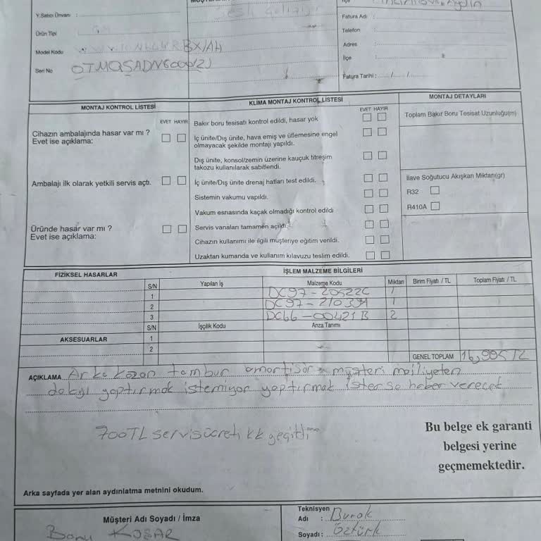 Sıkma Esnasında Yüksek Ses Ve 17600 TL Kazan Değişim Ücreti