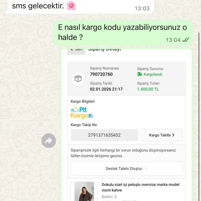 Damla Butik'te Ceket Siparişinde Gecikme Ve Yetersiz İletişim