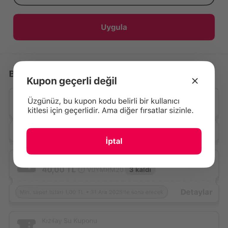 Kupon Kodu Çalışmıyor Ve Müşteri Hizmetleri Çözüm Bulamıyor
