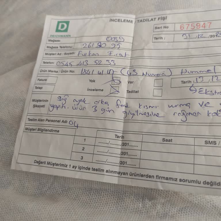 Ayakkabıda Aşırı Koku Ve Sağ Ayak Yarası, Deichmann Mağazası İade Talebini Reddetti