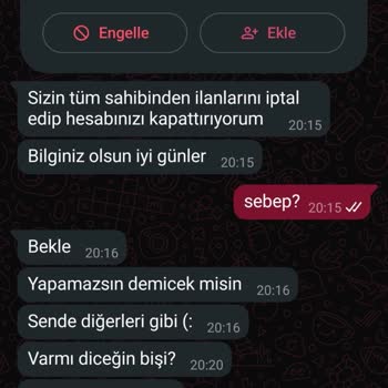 Sahibinden.com'da Açıklama Sunulmadan Hesabımın Kalıcı Kapatılması