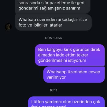 Islak Ve Hasarlı Sipariş İçin Satıcıdan İade Ve Yeniden Gönderim Talebi