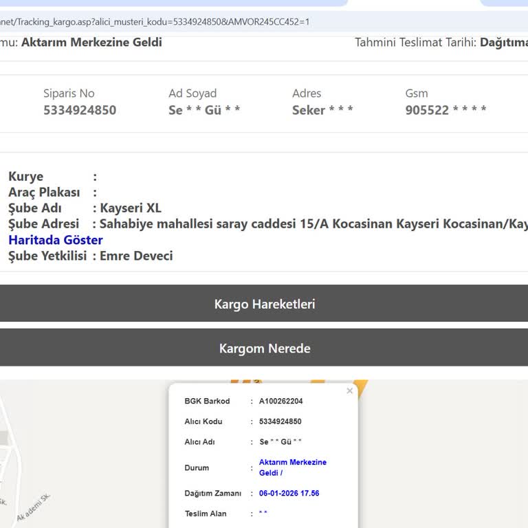 Bir Günde Kargo Teslimatı Gecikiyor Ve Bilgi Alınamıyor