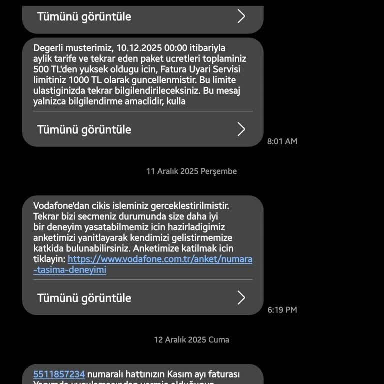 Kapanmış Vodafone Hattı İçin Yetkisiz Otomatik Ödeme Çekimi