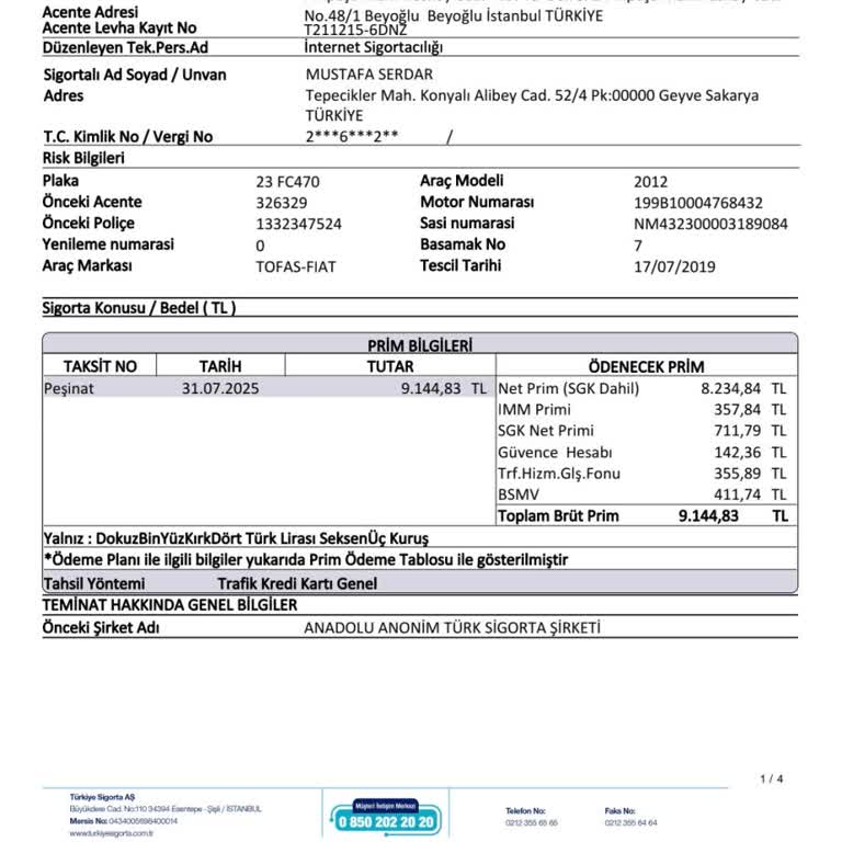 Sigorta 7'de İade Talebime Cevap Alınamıyor