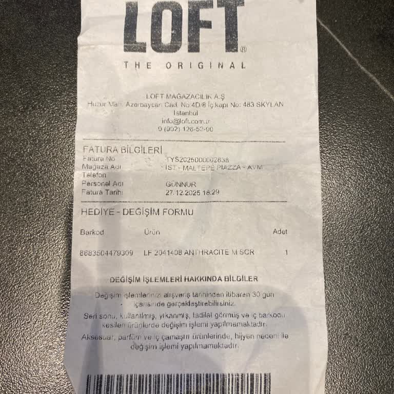 Loft Mağazasında Değişim Çekiyle Alınan Atkıya Kozmetik Kategorisi İddiası Ve Saygısız Davranış