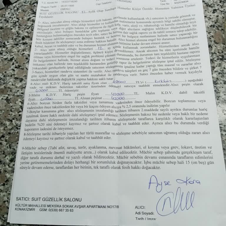 Saç Tedavisi Fiyat Farkı Ve Sözleşme İptali İadesi Talebi