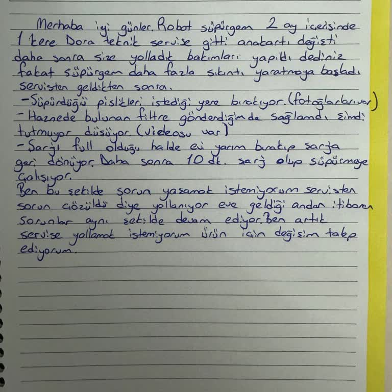 Xiaomi Robot Süpürge Sürekli Arızalı, Servis Yanıtsız Ve Değişim Bekleniyor