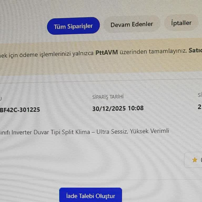 Epttavm'den Alınan Klimanın Faturası Görünmüyor, Destek Yanıt Vermiyor