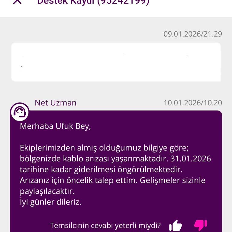 Bir Ay Boyunca İnternete Erişim Sorunu Ve Mağduriyet İadesi Talebi