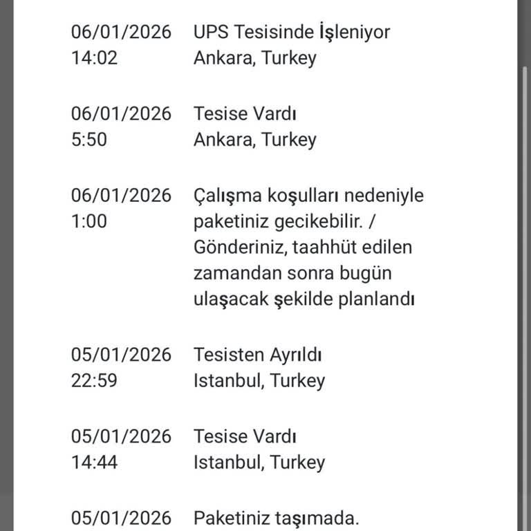 Pull & Bear Siparişimin UPS Kargosu Gecikmeli Ve Cevapsız