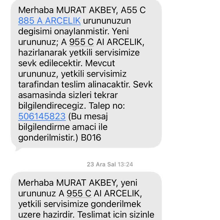 Arçelik'in Yanlış Adrese Gönderdiği Televizyon Teklifi Ve A955 C AI Modeli Teslimatı Talebi