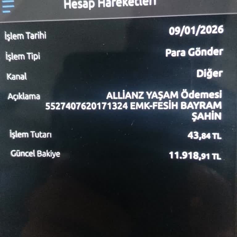 Allianz Sigorta'dan Ayrıldıktan Sonra 9.500 TL Birikimim İçin Yalnızca 43,84 TL Alınması