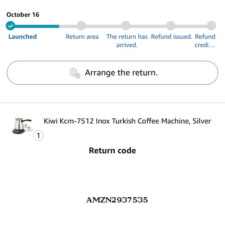 Amazon Sold Defective Kiwi KCM-7512 Inox Coffee Machine