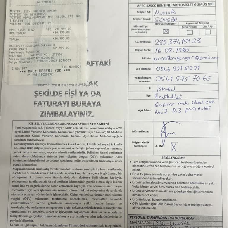 Ruhsat Evrakları Eksik Olduğu İçin Motor Plakamı Alamıyorum